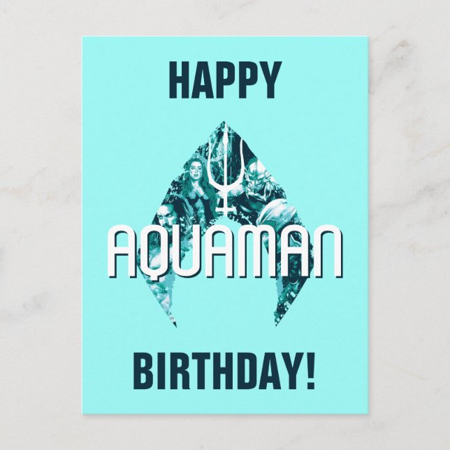 Aquaman | Orin, Meran, Orm & Black Manta in Symbol Postkarte (Vorderseite)