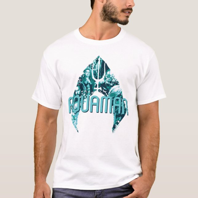Aquaman | Orin, Meran, Orm & Black Manta in Symbol T-Shirt (Vorderseite)