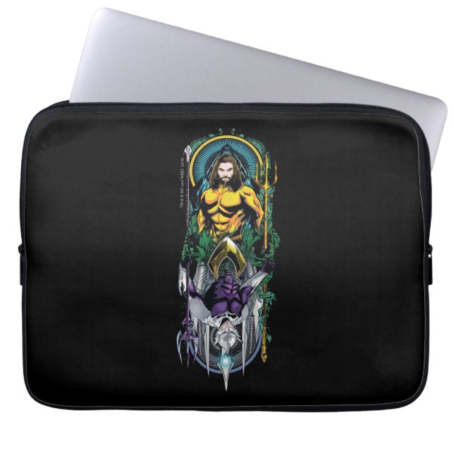 Aquaman | Orin & Orm Reversible Art Nouveau Panel Laptopschutzhülle (Vorderseite)