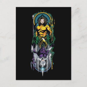 Aquaman   Orin & Orm Reversible Art Nouveau Panel Postkarte