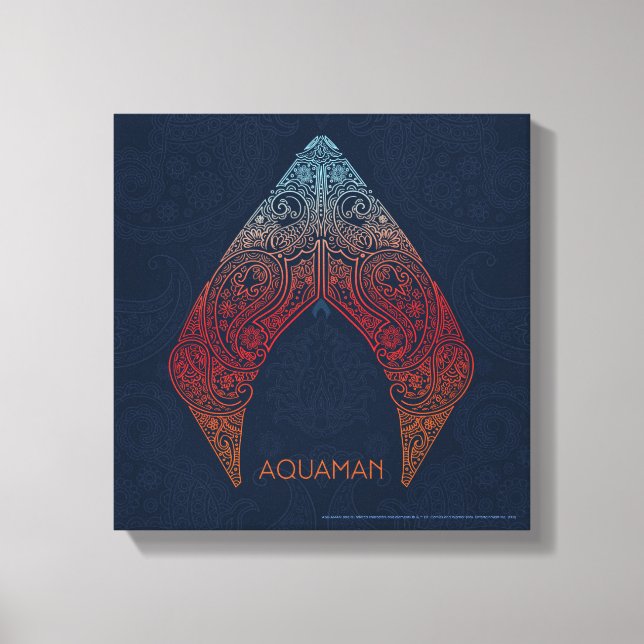Aquaman | Paisley Aquaman Logo Leinwanddruck (Vorderseite)