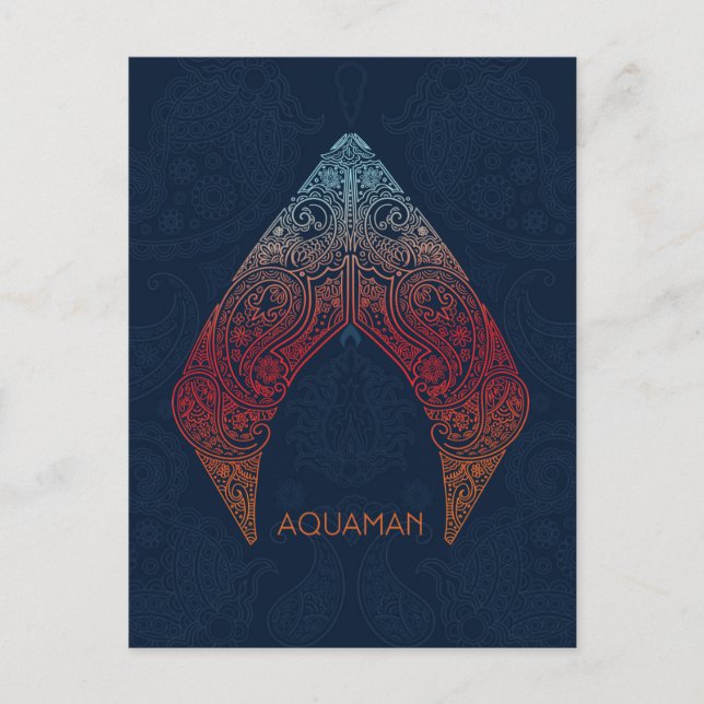 Aquaman | Paisley Aquaman Logo Postkarte (Vorderseite)