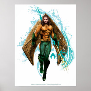 Aquaman   Prince Orin mit Aquaman-Logo Poster