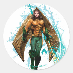 Aquaman   Prinz Orin With Aquaman Logo Runder Aufkleber