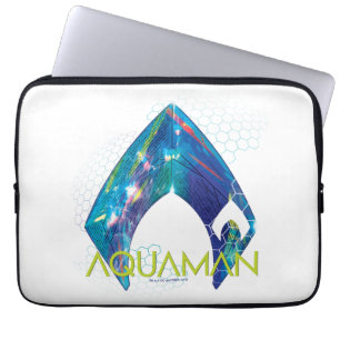 Aquaman   Refraktioniertes Aquaman-Logo Laptopschutzhülle