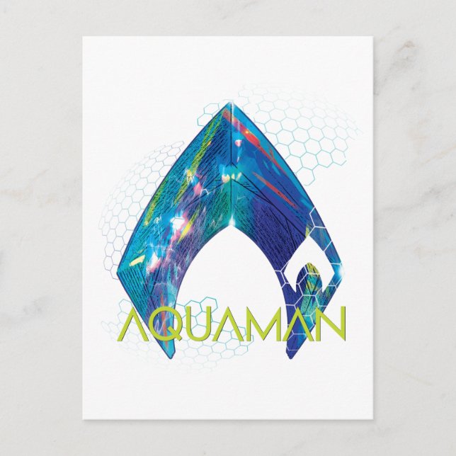 Aquaman | Refraktioniertes Aquaman-Logo Postkarte (Vorderseite)