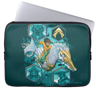 Aquaman Riding Seepferd über Kingdoms Laptopschutzhülle