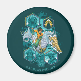 Aquaman Riding Seepferd über Kingdoms Magnet