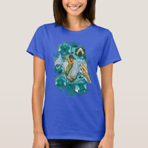 Aquaman Riding Seepferd über Kingdoms T-Shirt