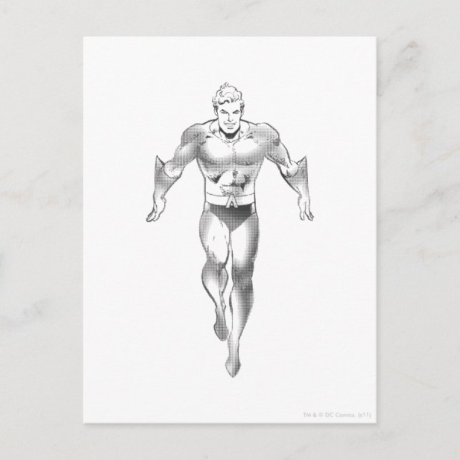 Aquaman Runs BW Postkarte (Vorderseite)