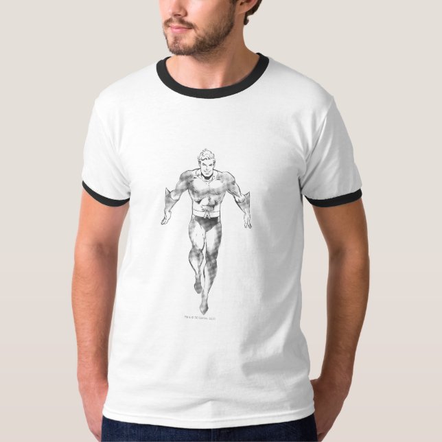 Aquaman Runs BW T-Shirt (Vorderseite)