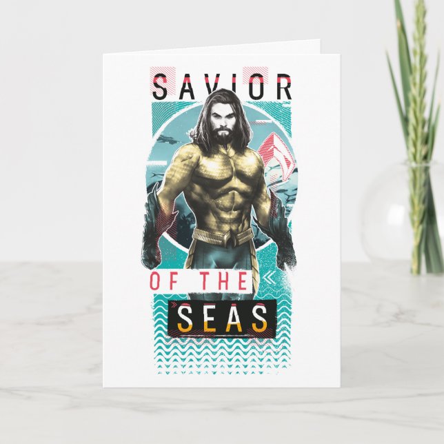 Aquaman "Savior | Of The Seas" Modernist Graphic Karte (Vorderseite)