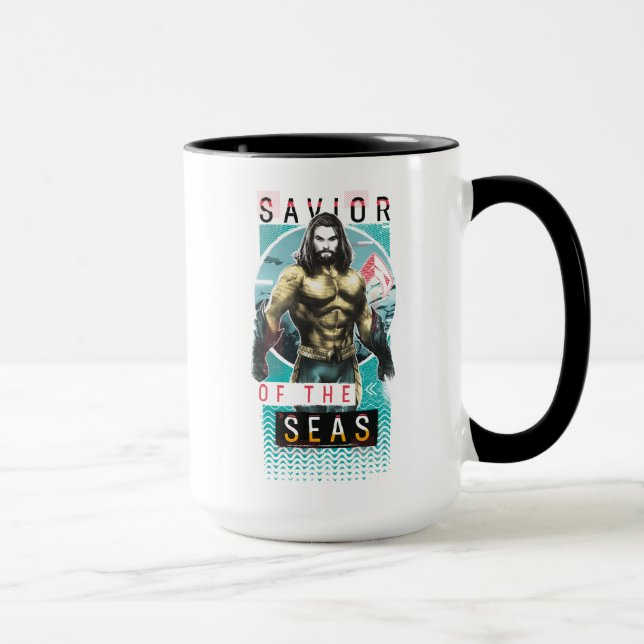 Aquaman "Savior | Of The Seas" Modernist Graphic Tasse (Rechts)