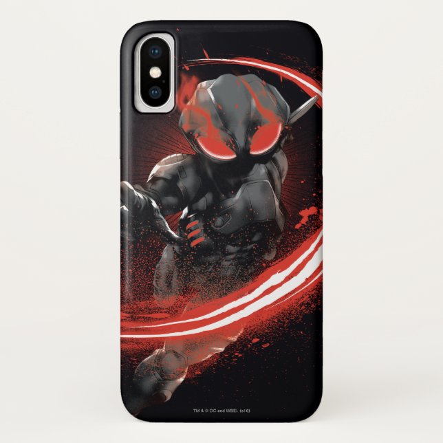 Aquaman | schwarzer Manta-rote Schlag-Grafik Case-Mate iPhone Hülle (Rückseite)