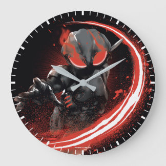 Aquaman | schwarzer Manta-rote Schlag-Grafik Große Wanduhr