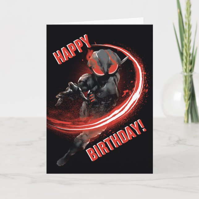 Aquaman | schwarzer Manta-rote Schlag-Grafik Karte (Vorderseite)