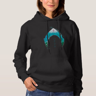 Aquaman See Through Mera Symbol Ocean Graphic Hoodie