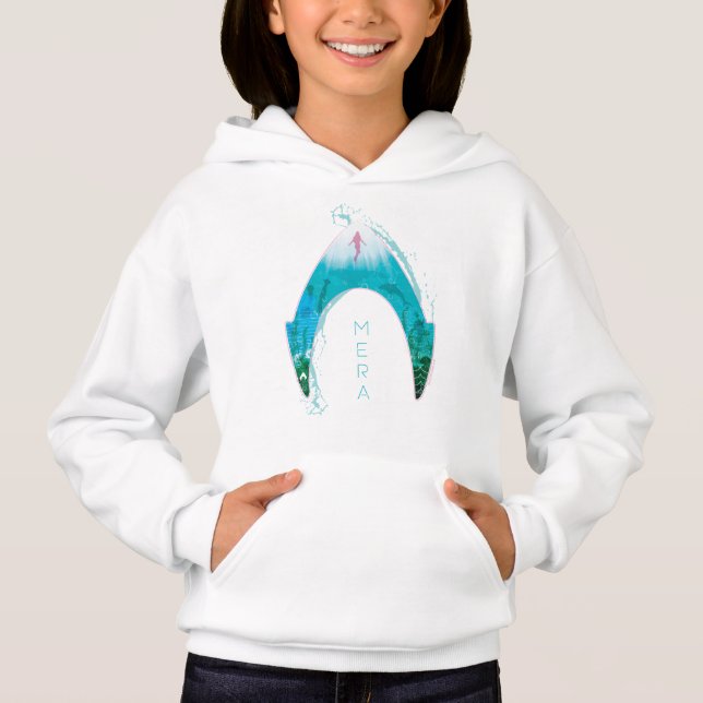 Aquaman See Through Mera Symbol Ocean Graphic Hoodie (Vorderseite)
