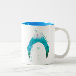 Aquaman   sehen durch Mera Symbol-Ozean-Grafik Zweifarbige Tasse