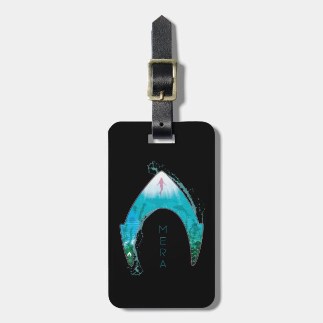 Aquaman| Siehe durch Mera Symbol Ocean Graphic Gepäckanhänger (Vorderseite vertikal)