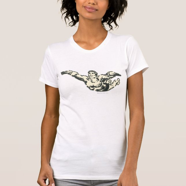 Aquaman Soars BW T-Shirt (Vorderseite)