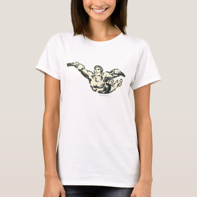 Aquaman Soars BW T-Shirt (Vorderseite)