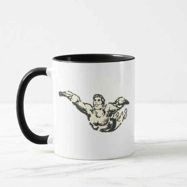 Aquaman Soars BW Tasse (Links)