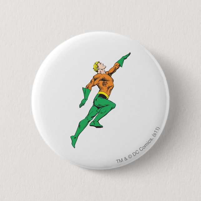 Aquaman springt auf button (Vorderseite)