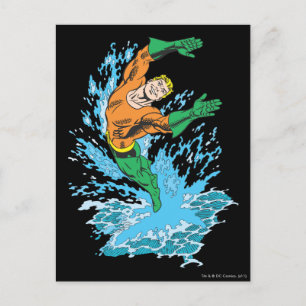 Aquaman springt in Wellen Postkarte