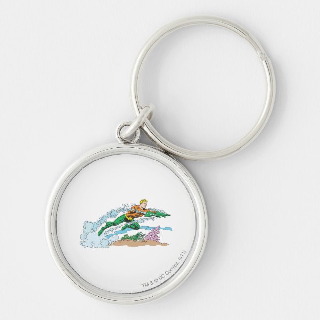 Aquaman springt über Korallen Schlüsselanhänger (Vorne)