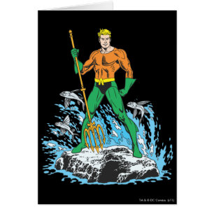 Aquaman steht mit Pitchfork