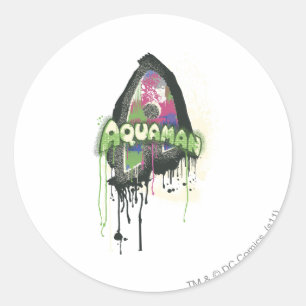 Aquaman - Twisted Innocence Letter Runder Aufkleber