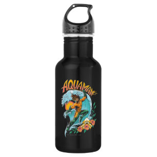 Aquaman und Trident Rising Surf Graphic Edelstahlflasche