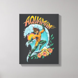 Aquaman und Trident Rising Surf Graphic Leinwanddruck
