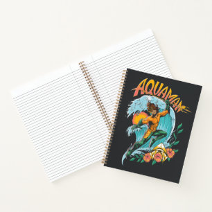 Aquaman und Trident Rising Surf Graphic Notizbuch