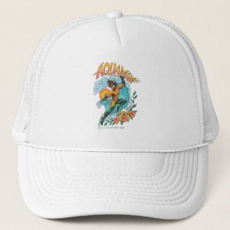 Aquaman und Trident Rising Surf Graphic Truckerkappe