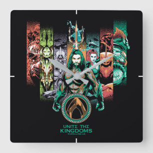 Aquaman   "Unite the Kingdoms" Atlanteans Graphic Quadratische Wanduhr
