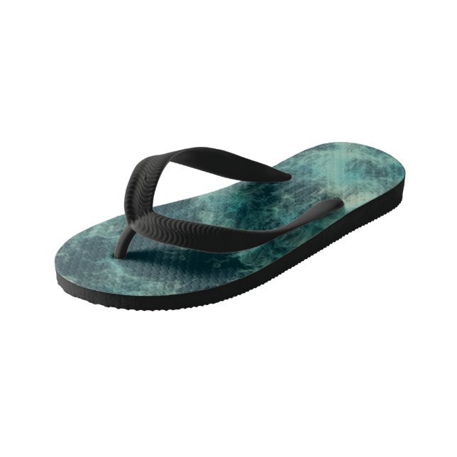 Aquamarin Abstrakt Kinderbadesandalen (Schrägansicht)