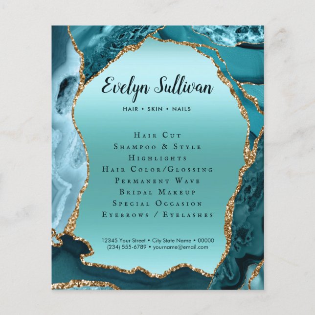 Aquamarin Agate Imitats Foil Flyer (Vorne)