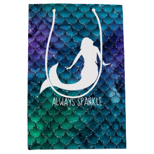 Aquamarin Aqua Blue Lila Sparkone Mermaid Mittlere Geschenktüte