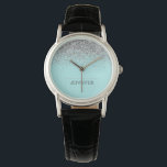 Aquamarin Aqua Blue Silver Glitzer Girl Monogram N Armbanduhr<br><div class="desc">Aqua Blue Aquamarin und Silver Sparkle Glitzer Monogram Name Watch. Dies macht den perfekten Abschluss,  Geburtstag,  Hochzeit,  Brautparty,  Jubiläum,  Babydusche oder Junggeselinnen-Abschied Geschenk für jemanden,  die Lieben glamourösen Luxus und schicke Stile.</div>