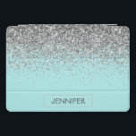 Aquamarin Aqua Blue Silver Glitzer Girl Monogram N iPad Pro Cover<br><div class="desc">Aquamarine Aqua Blue und Silver Sparkle Glitzer Monogram Name Laptop Case. Das macht den perfekten 16 Geburtstag,  Hochzeit,  Brautparty,  Jubiläum,  Babydusche oder Junggeselinnen-Abschied Geschenk für jemanden,  der Lieben glamourösen Luxus und schicke Stile.</div>