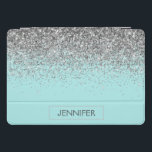 Aquamarin Aqua Blue Silver Glitzer Girl Monogram N iPad Pro Cover<br><div class="desc">Aquamarine Aqua Blue und Silver Sparkle Glitzer Monogram Name Laptop Case. Das macht den perfekten 16 Geburtstag,  Hochzeit,  Brautparty,  Jubiläum,  Babydusche oder Junggeselinnen-Abschied Geschenk für jemanden,  der Lieben glamourösen Luxus und schicke Stile.</div>