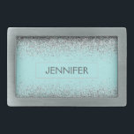 Aquamarin Aqua Blue Silver Glitzer Girl Monogram N Rechteckige Gürtelschnalle<br><div class="desc">Aqua Blue Aquamarin und Silber Sparkle Glitzer Monogram Name Gürtelschnalle. Das macht den perfekten Abschluss,  süß 16 16.,  18.,  21.,  30.,  40.,  50.,  60.,  70.,  80.,  90.,  100. Geburtstag,  Hochzeit,  Brautparty,  Jubiläum,  Babydusche oder Junggeselinnen-Abschied Geschenk für jemanden,  der Luxus und Chic Stil Lieben glänze.</div>