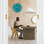 Aquamarin Aqua Blue Silver Gray Roman Number Große Wanduhr<br><div class="desc">Einzigartig minimalistisch und dekorativ korrespondiert mit aktuellem Trend in der Wohngestaltung. Sie können die Form und Farbe der Hand ändern. FlorenceK Design</div>