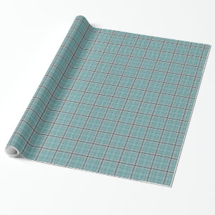 Aquamarin Aqua Blue Tartan Kariert Geschenkpapier