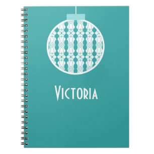 Aquamarin Art Deco-Ornament-Notebook Notizblock