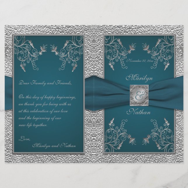 Aquamarin auf Pewter Wedding (Vorderseite)