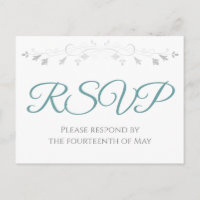 Aquamarin auf White Simple Elegante Wedding UAWG