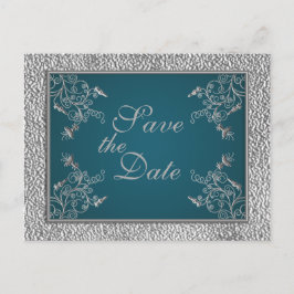 Aquamarin auf Zupter Save the Date Postkarte
